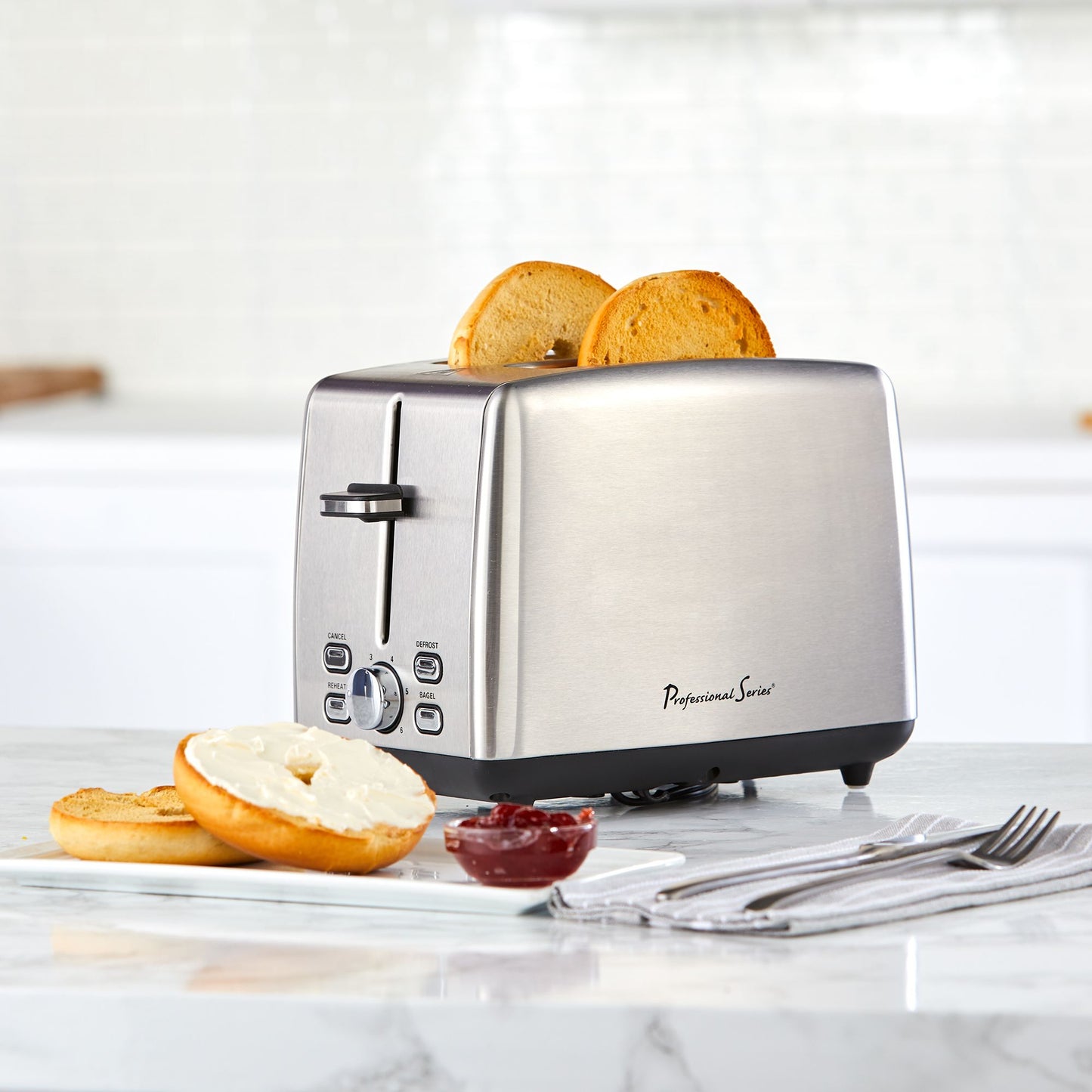 Toaster, 2-Slice, Wide Slot, Stainless Steel