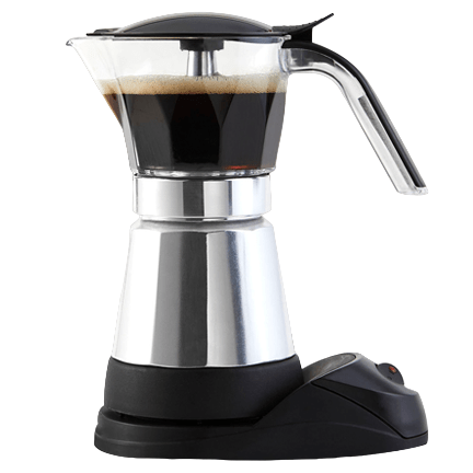 Espresso Maker, 6-Cup, Stainless Steel & Black