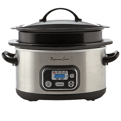 Digital Slow Cooker, Oval, 4-6 Qt, Stainless Steel
