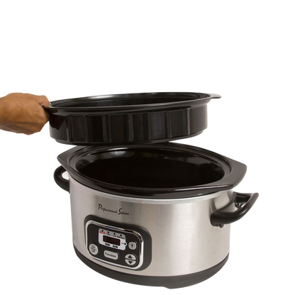 Digital Slow Cooker, Oval, 4-6 Qt, Stainless Steel