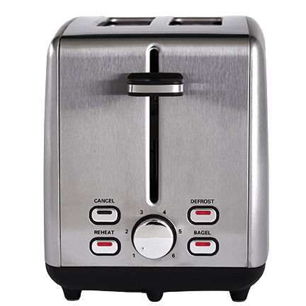 Toaster, 2-Slice, Wide Slot, Stainless Steel
